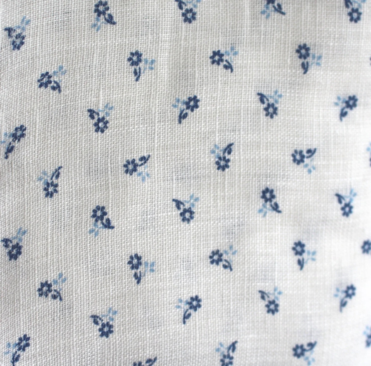 blue floral linen