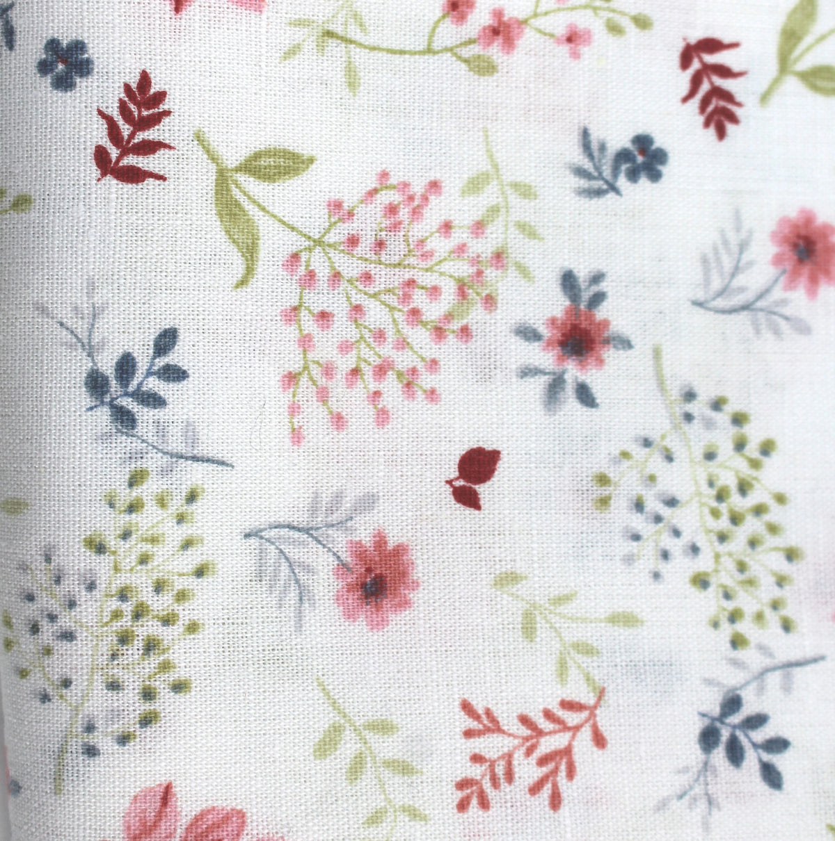 Gypsophila pink lime green linen/cotton pattern