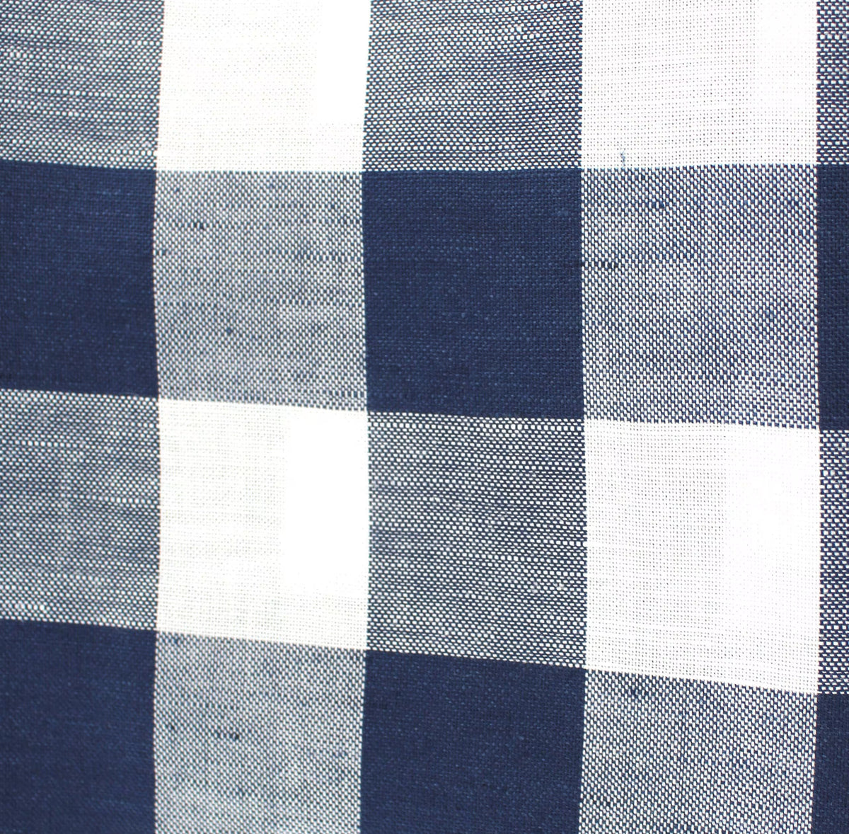 Check large navy blue linen/cotton pattern