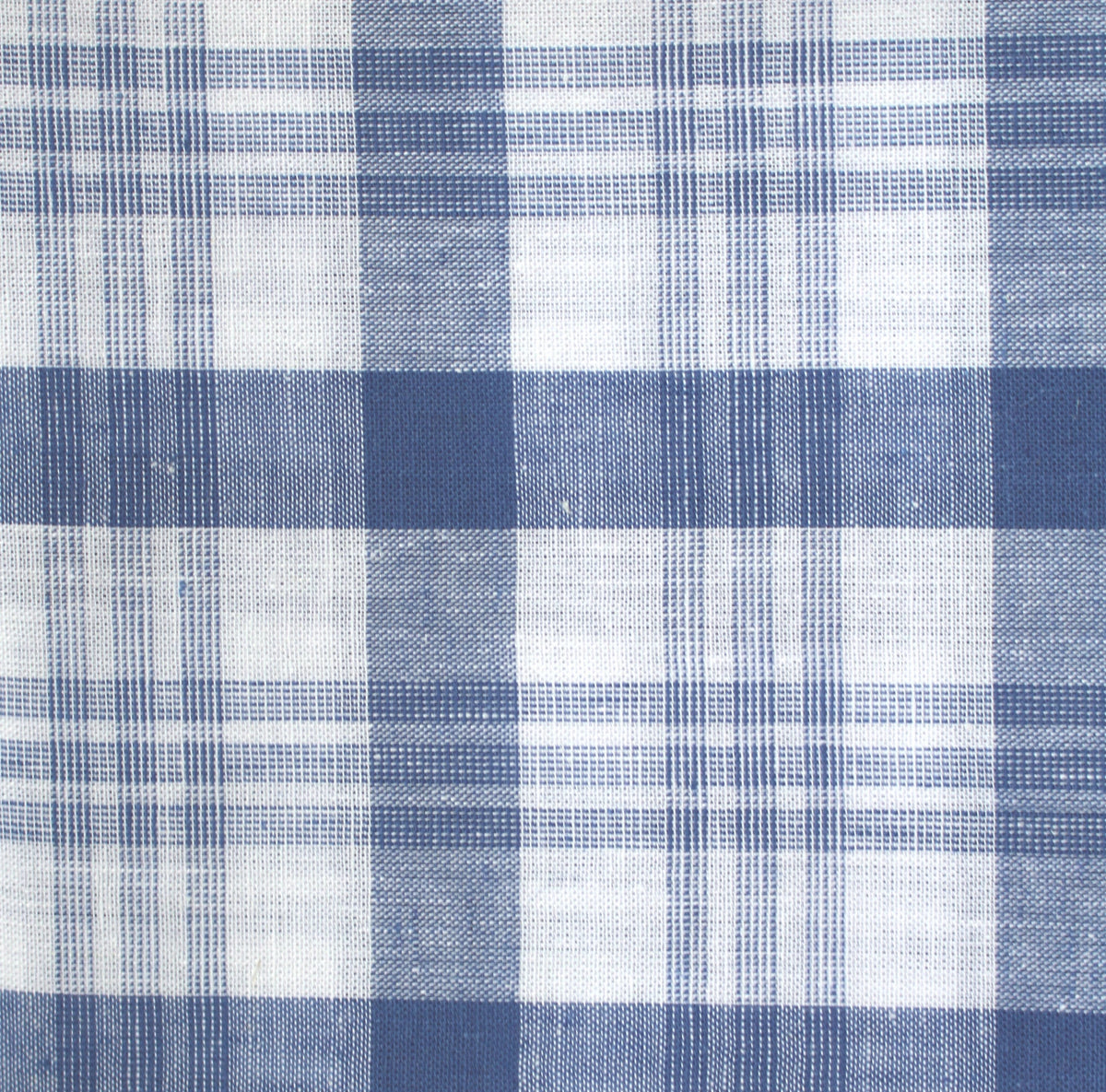 Prussian blue tartan linen/cotton pattern