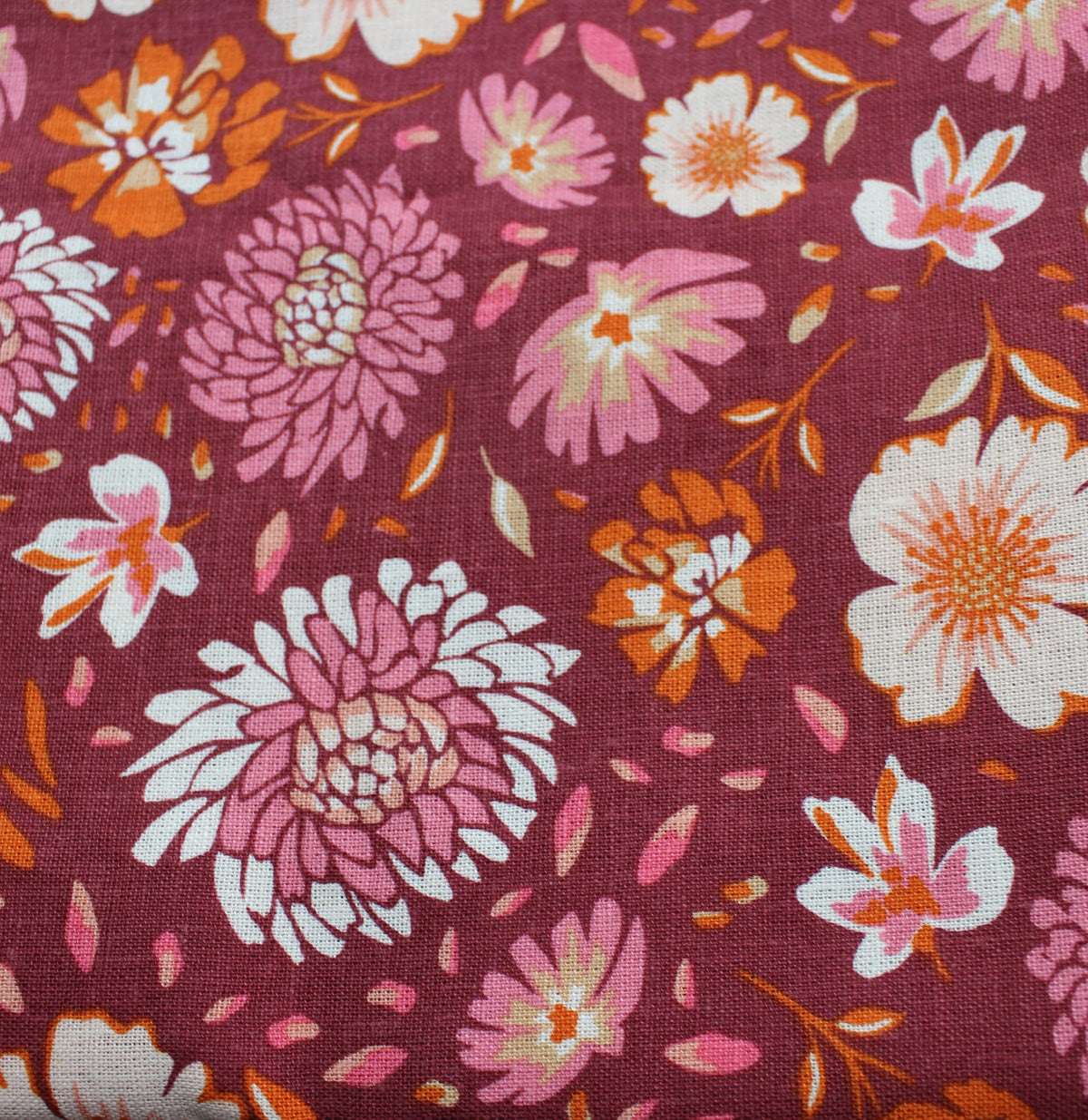 berry orange dahlia linen/viscose