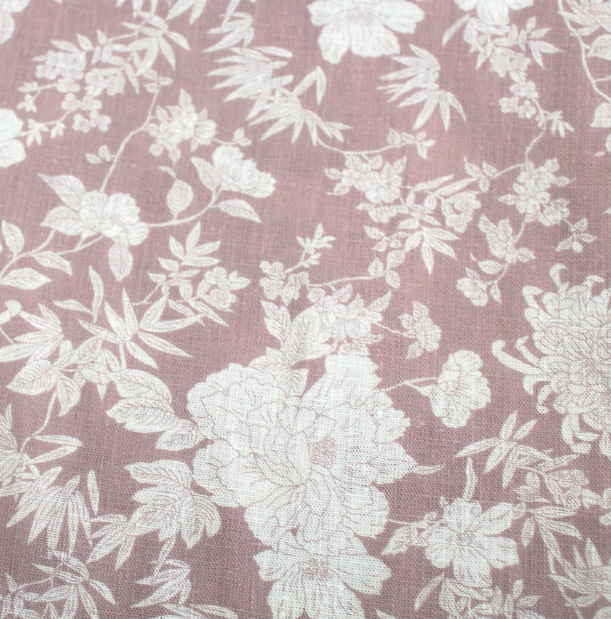 old pink English roses linen/viscose