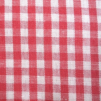 Tea towel half-linen check red