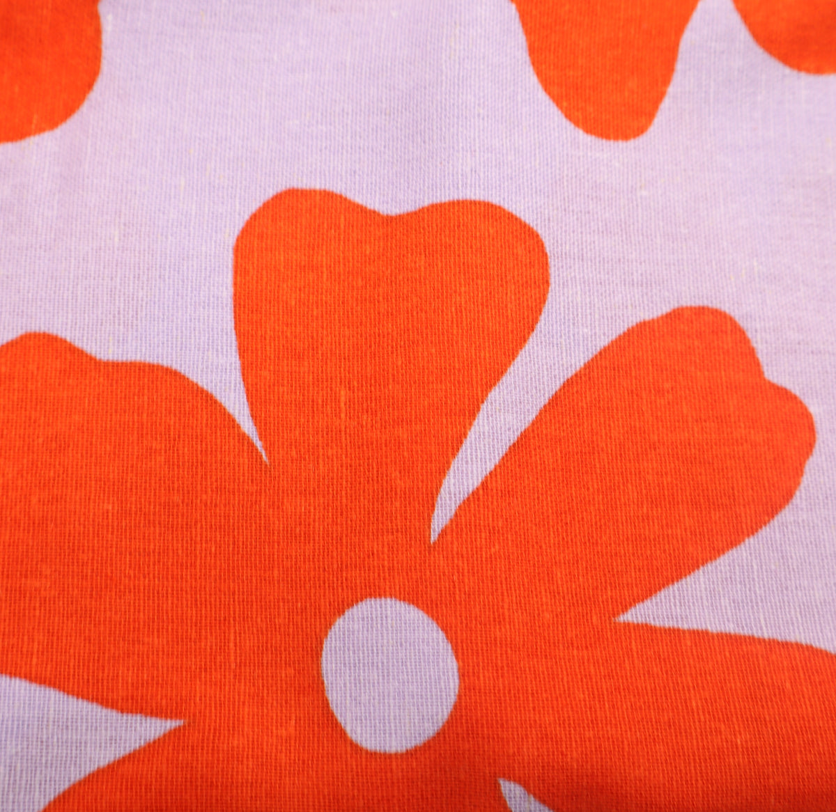 lilac red giant flower linen/viscose