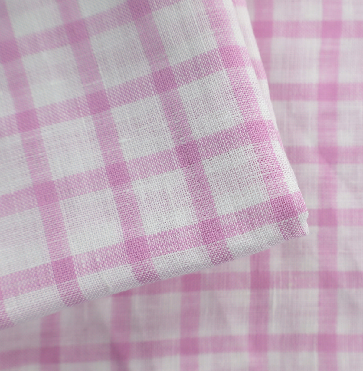 pink checked linen summer linen